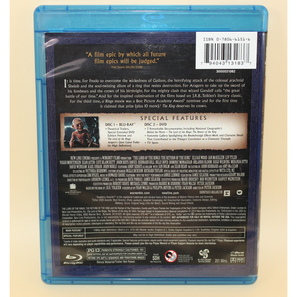Lord Of The Rings Trilogy Lot Of 3 (Blu-ray) Fellowship, Two Towers, Return... - Picture 9 of 10
